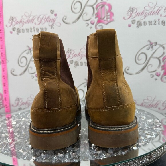 Timberland Tan Nubuck Chelsea Boots with Brown Elastic men’s boots leather